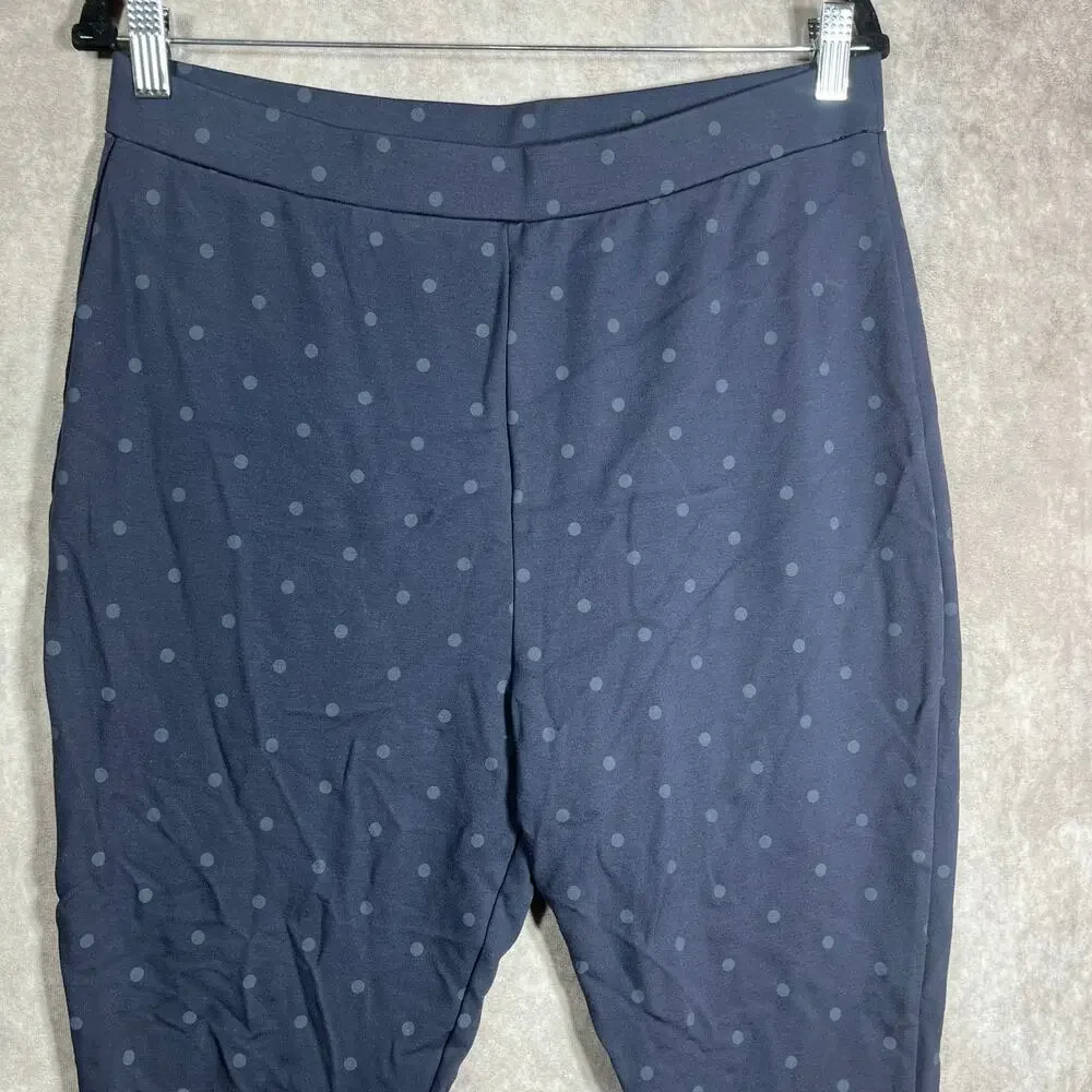 Nordstrom Pants Womens Size XL‎ Blue Polka Dots Skinny Pull On High Rise Knit
